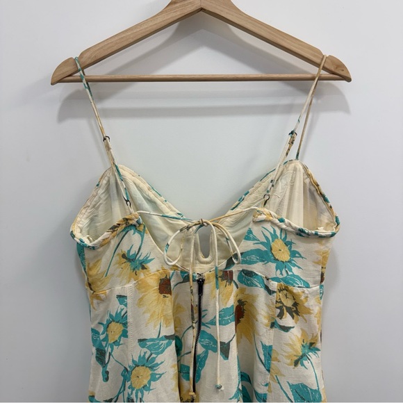 Free People Altura Floral Printed Mini Dress Pale Sunflower Combo Size - Picture 11 of 12